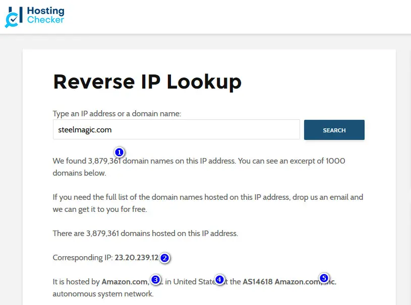 Reverse IP Lookup by Hosting Checker